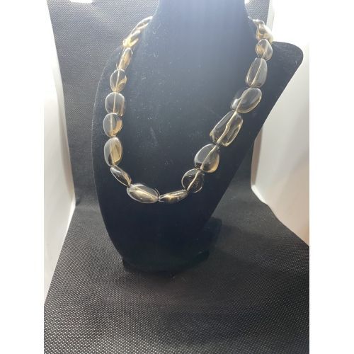 Designer,Smoky Quartz,Barrel Bead,Sterling Silver,Necklace