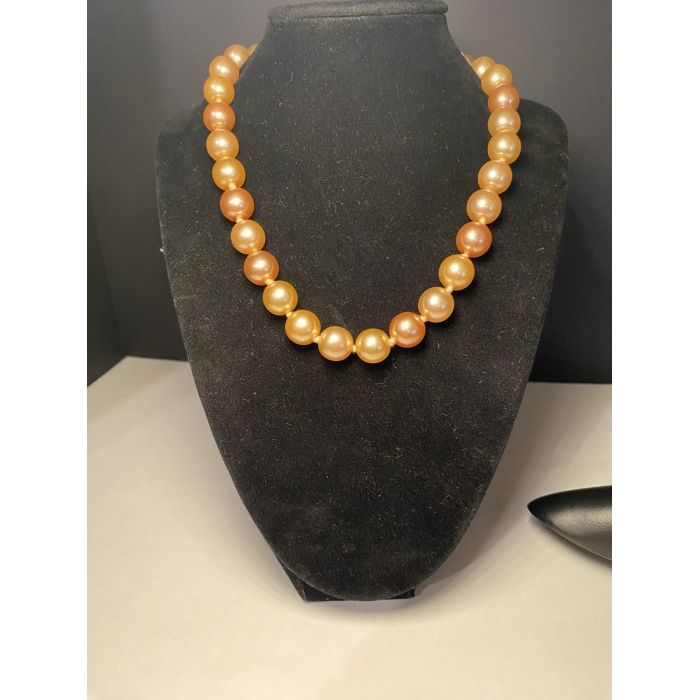 11mm x 10.5mm Golden Yellow Synthetic Pearls, Sterling Silver Clasp 8" Necklace & 4" Bracelet - Image 7