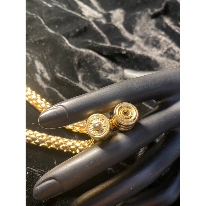 Vintage Rau Klikit Braided Gold Tone & Rhinestone Necklace - Image 10