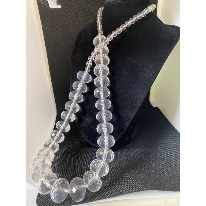 Nicky Butler Clear Glass Crystal Sphere Diamond Cut Graduated Bead Necklace - Image 5