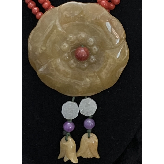 Delman Carnelian Yellow Jade Pendant Necklace Design Coral Beaded Necklace and Pendant - Image 3