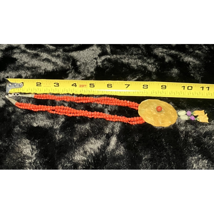 Delman Carnelian Yellow Jade Pendant Necklace Design Coral Beaded Necklace and Pendant - Image 8