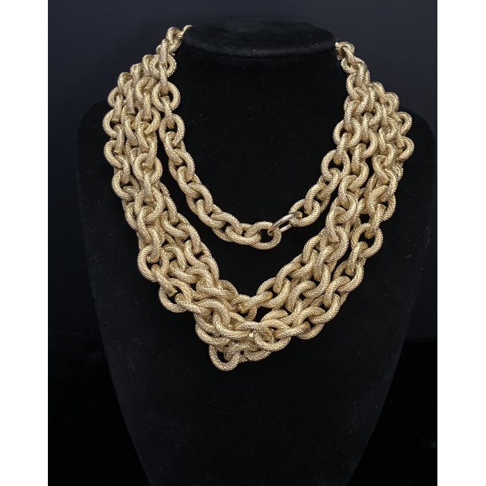 Gold Tone Multi-Strand Necklace