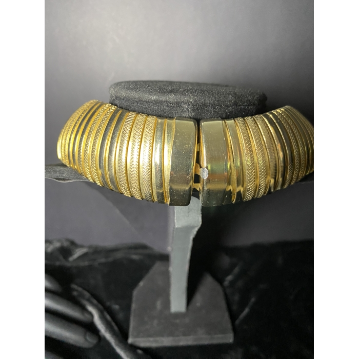 Retro Gold Tone Cleopatra Choker And Wrist Cuff Bracelet - Image 6