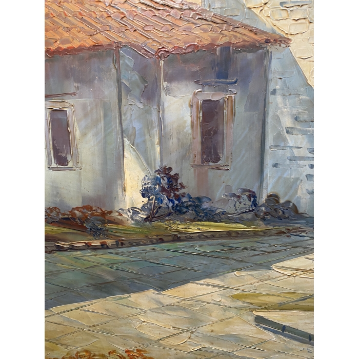 Suarez Signed Spanish Mission Carmel-By-The-Sea Painting - Image 13