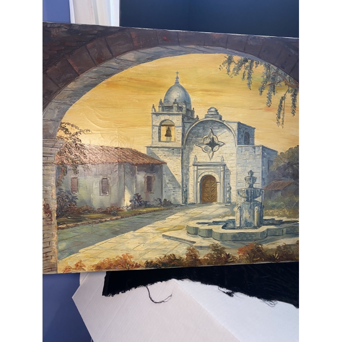 Suarez Signed Spanish Mission Carmel-By-The-Sea Painting - Image 15