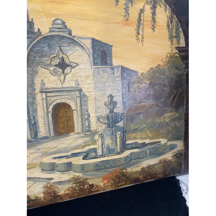 Suarez Signed Spanish Mission Carmel-By-The-Sea Painting - Image 9