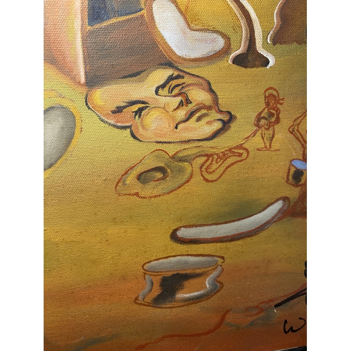 Surrealistic Painting Of Faces, Trees, Musical Instruments, and People - Image 11