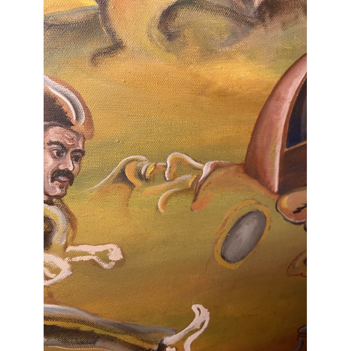 Surrealistic Painting Of Faces, Trees, Musical Instruments, and People - Image 12
