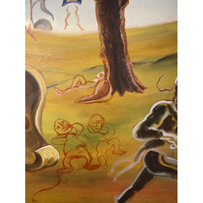 Surrealistic Painting Of Faces, Trees, Musical Instruments, and People - Image 14