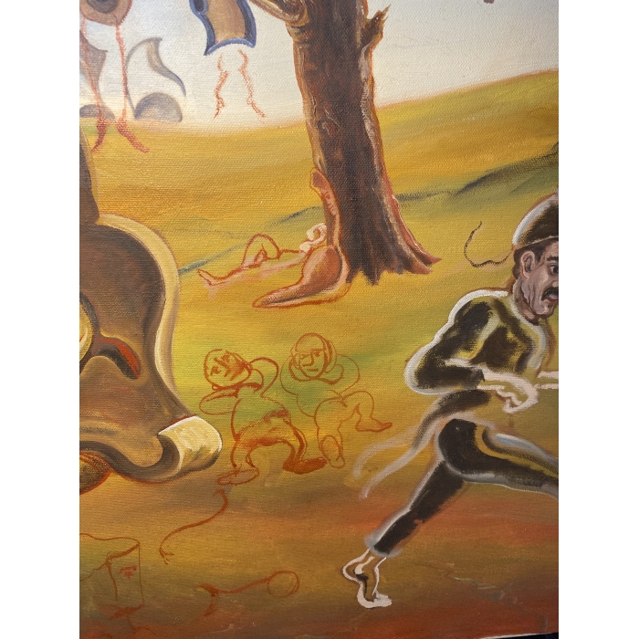 Surrealistic Painting Of Faces, Trees, Musical Instruments, and People - Image 4