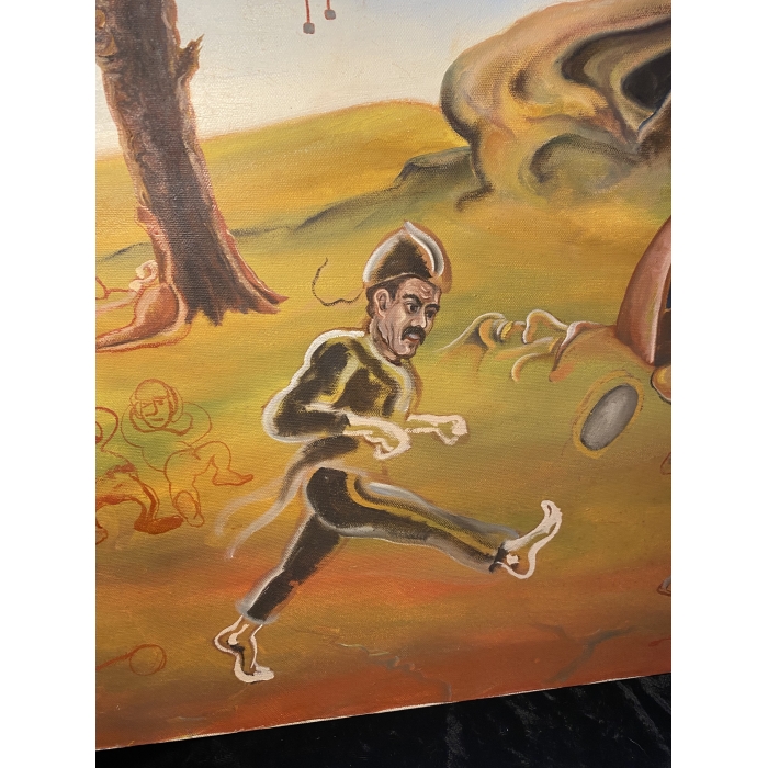 Surrealistic Painting Of Faces, Trees, Musical Instruments, and People - Image 5