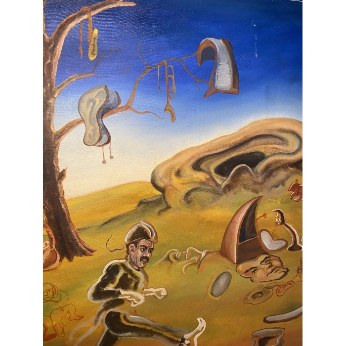 Surrealistic Painting Of Faces, Trees, Musical Instruments, and People - Image 6
