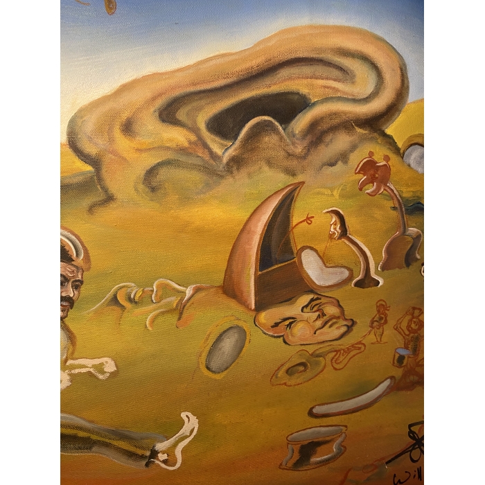 Surrealistic Painting Of Faces, Trees, Musical Instruments, and People - Image 7