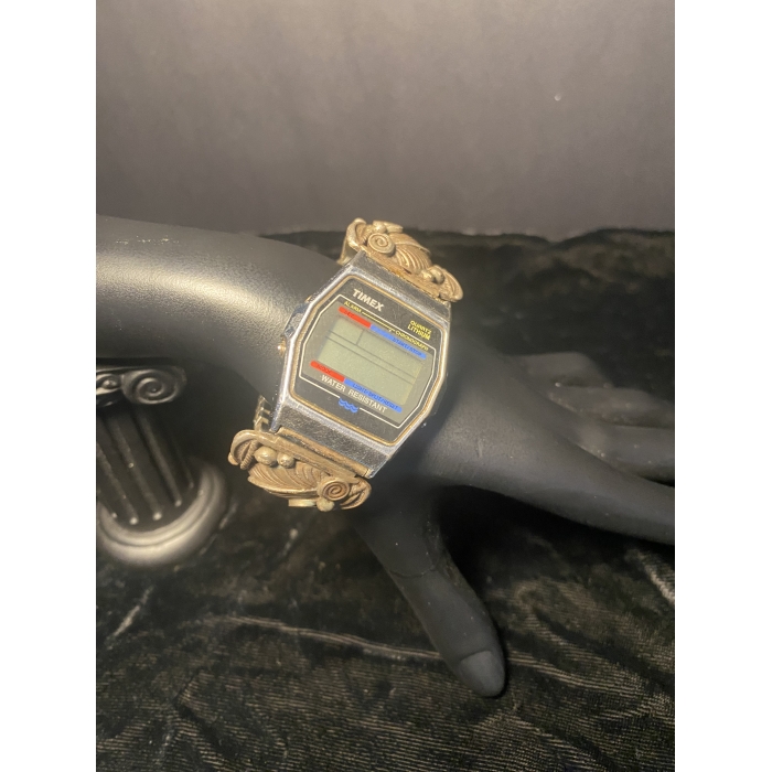 Timex Quartz Lithium Watch Sterling Silver Navajo Band