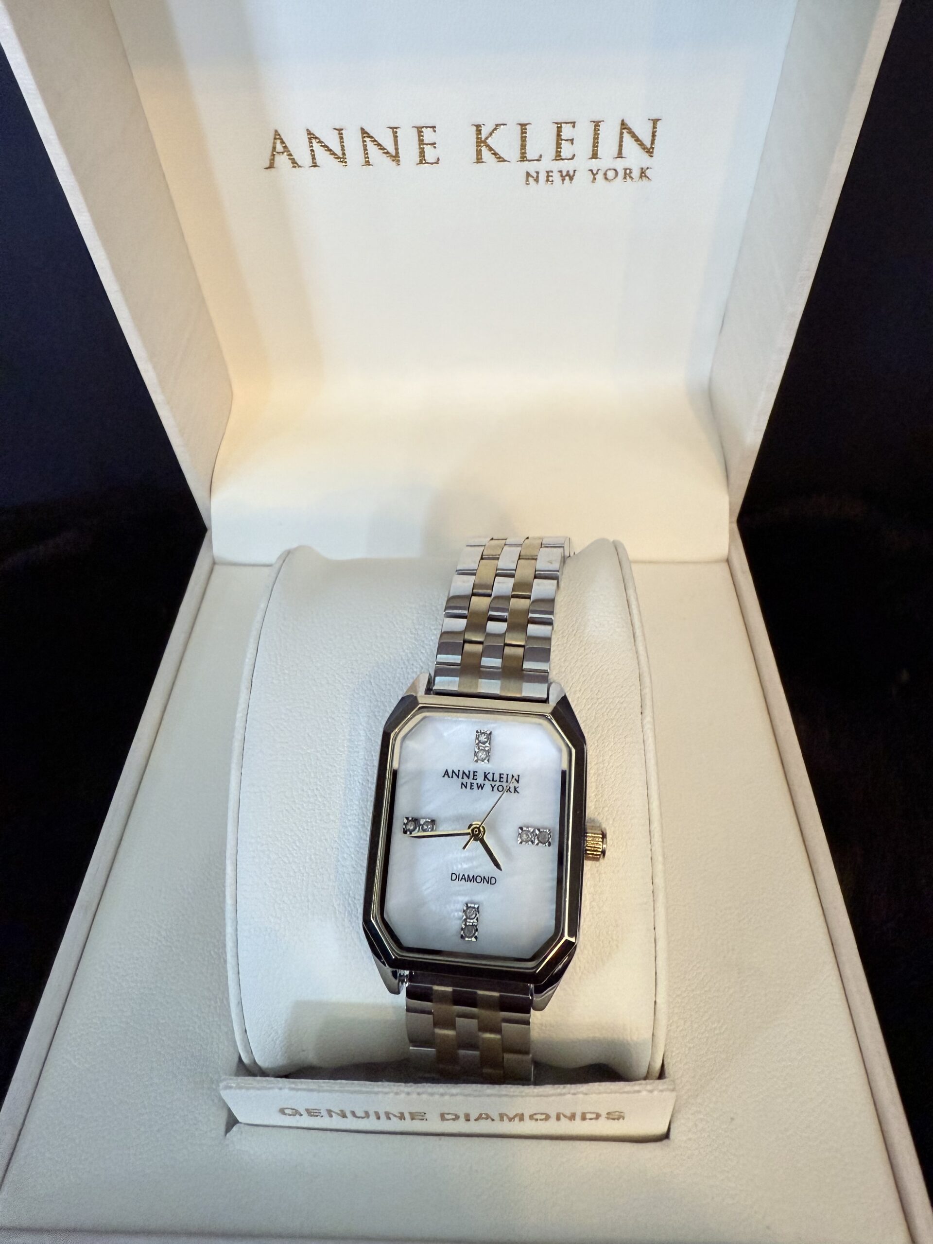 anne klein ladies classic two tone mop dial