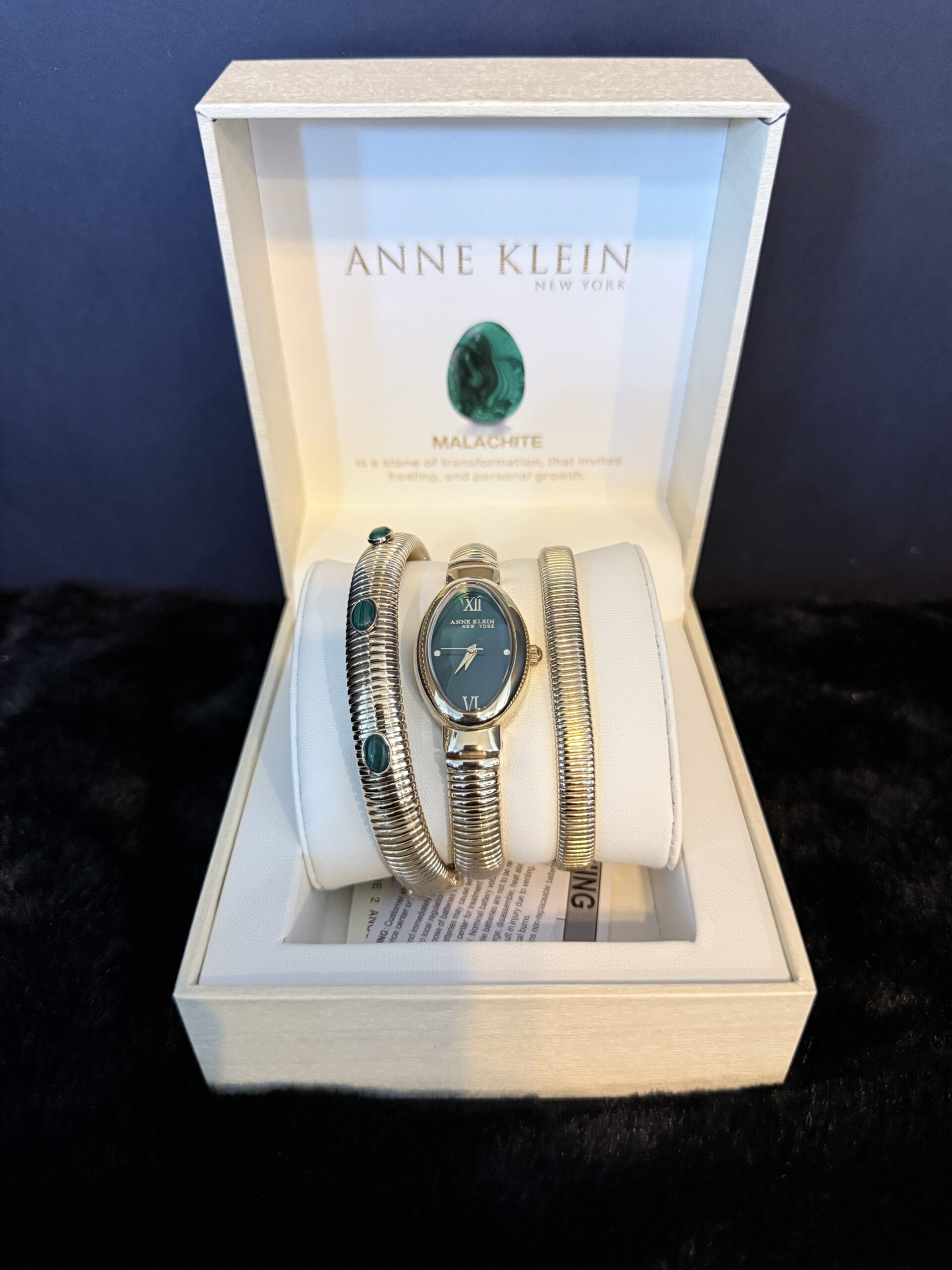 anne klein ladies malachite 3pc