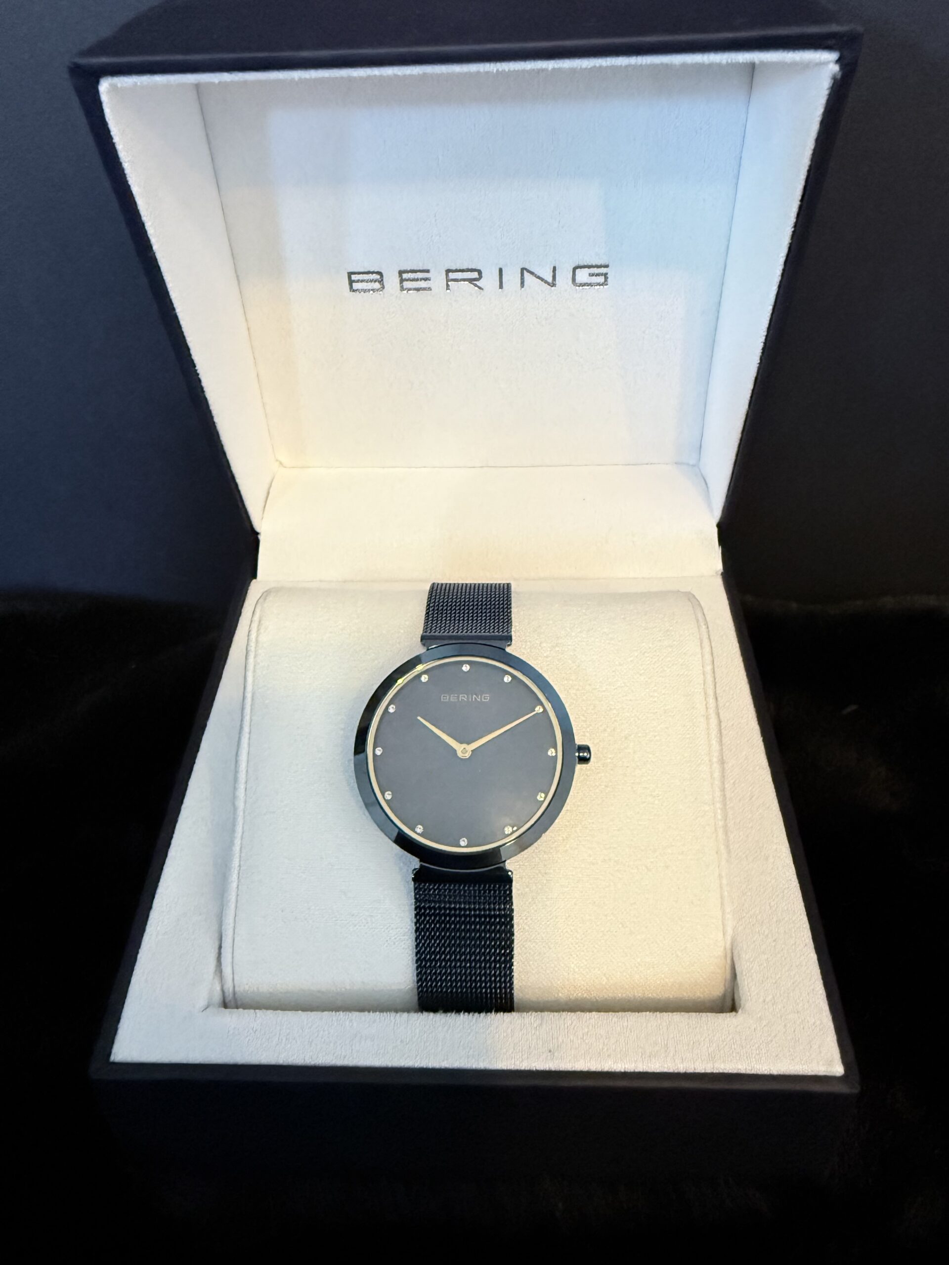 bering ladies thin blue mop dial