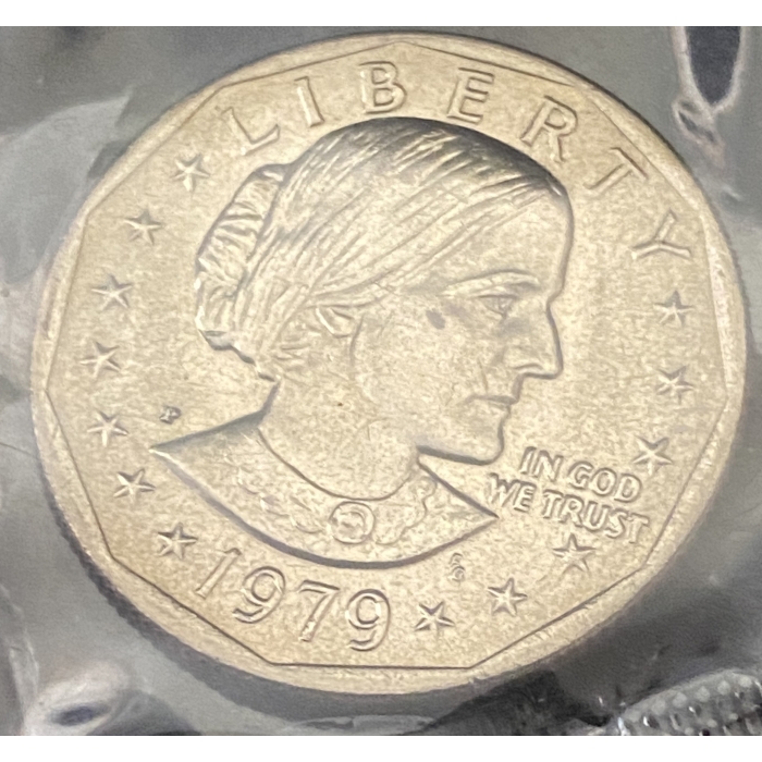 1979 Susan B. Anthony P, D & S Clad US Dollar Souvenir Set - Green Envelope from Us Mint - Image 9