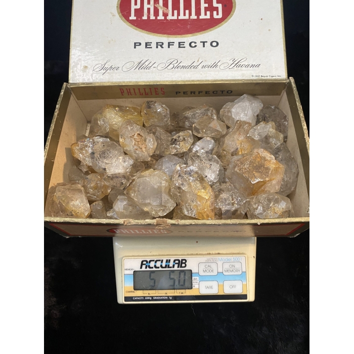 Box Filled with Herkimer Diamonds For Sale- Excavated by hand in the 1960's