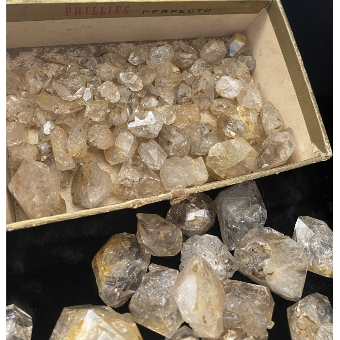 Box Filled with Herkimer Diamonds For Sale- Excavated by hand in the 1960's - Image 9