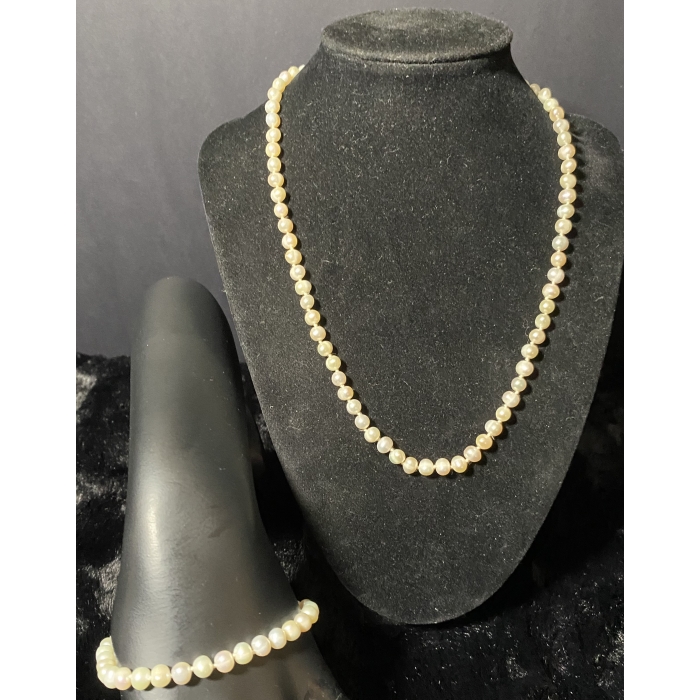 Imperial Freshwater Cultured 6mm Pearls 18" Necklace & 7" Bracelet - Image 11