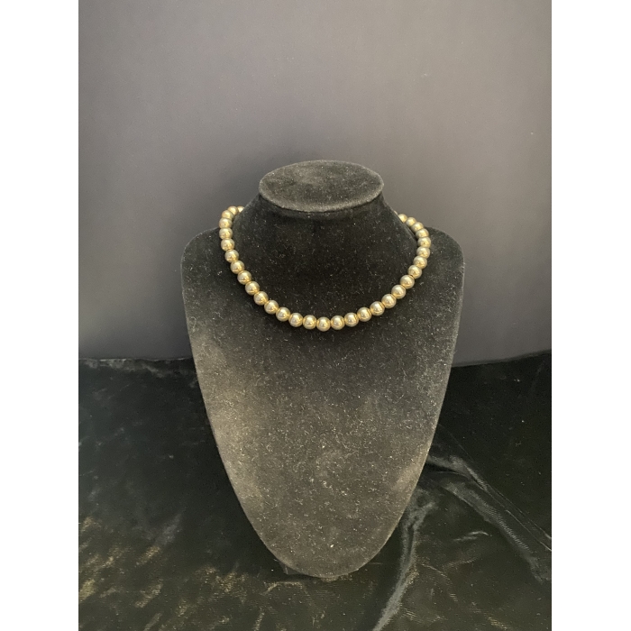 Monet Signed Silver Tone Beaded Necklace - Image 2