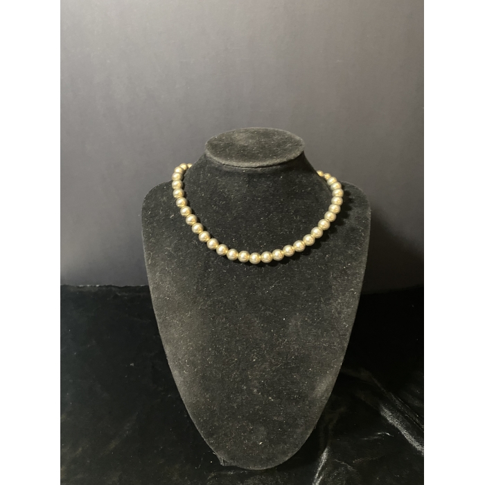 Monet Signed Silver Tone Beaded Necklace - Image 4