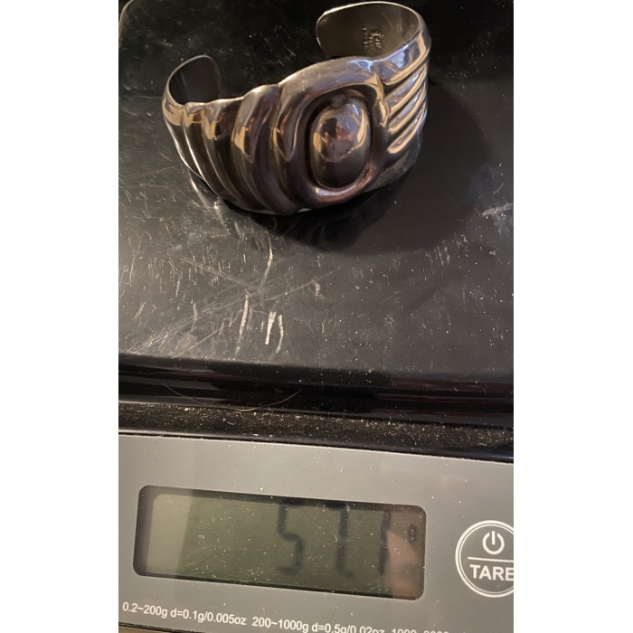 Taxco Mexico Solid Sterling Silver 925 Bracelet Cuff - Image 9