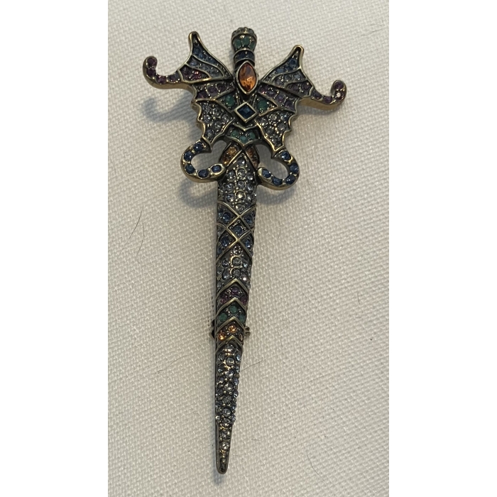 Heidi Daus Multi-Colored Crystal Dagger Pin - Image 9