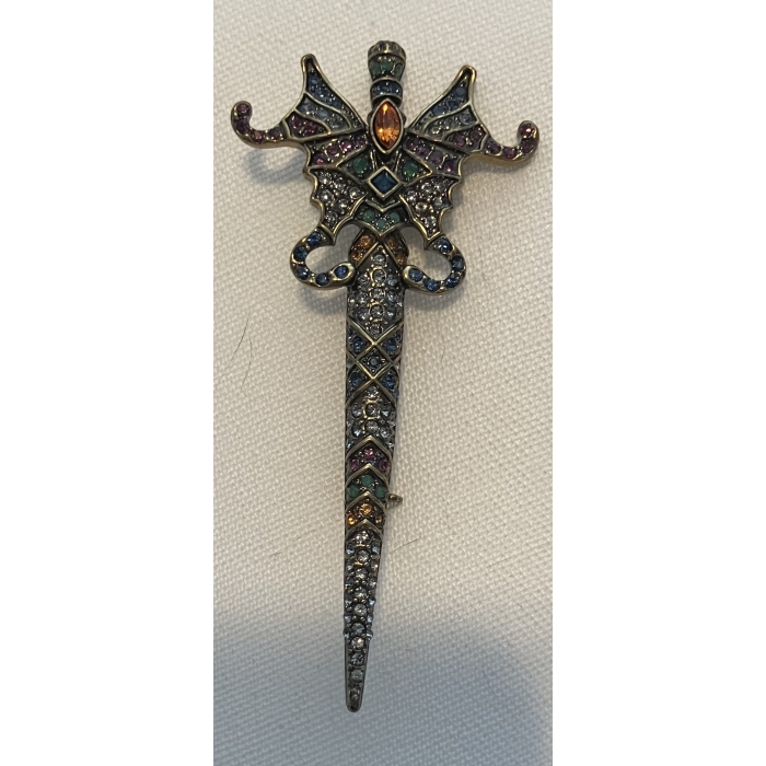 Heidi Daus Multi-Colored Crystal Dagger Pin - Image 8