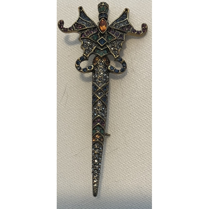Heidi Daus Multi-Colored Crystal Dagger Pin - Image 7