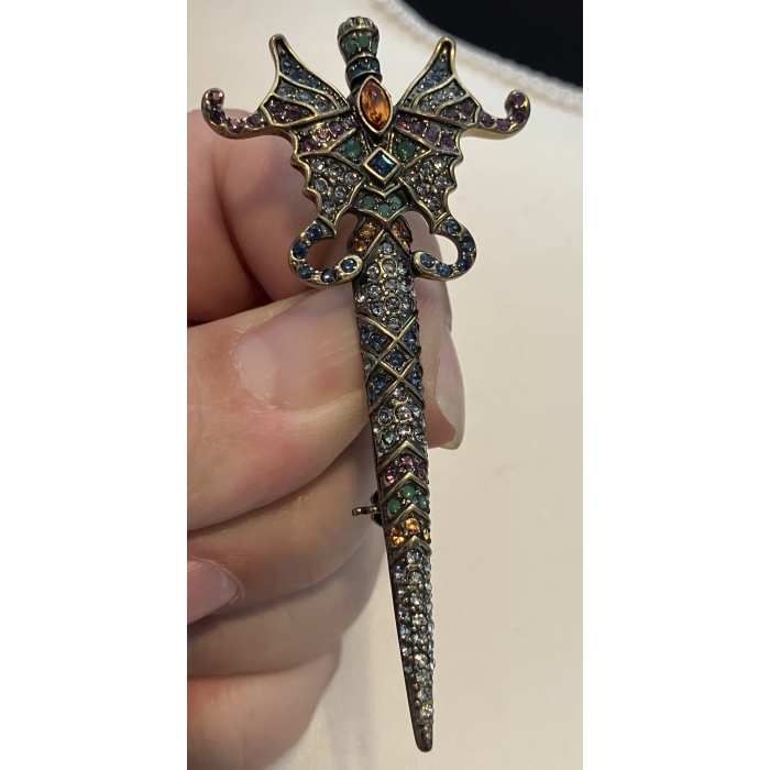Heidi Daus Multi-Colored Crystal Dagger Pin - Image 6