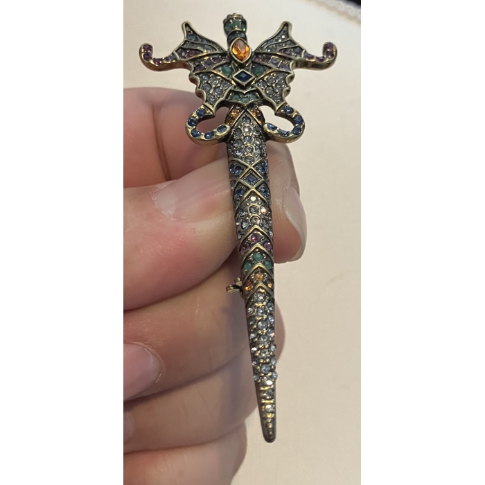 Heidi Daus Multi-Colored Crystal Dagger Pin - Image 5