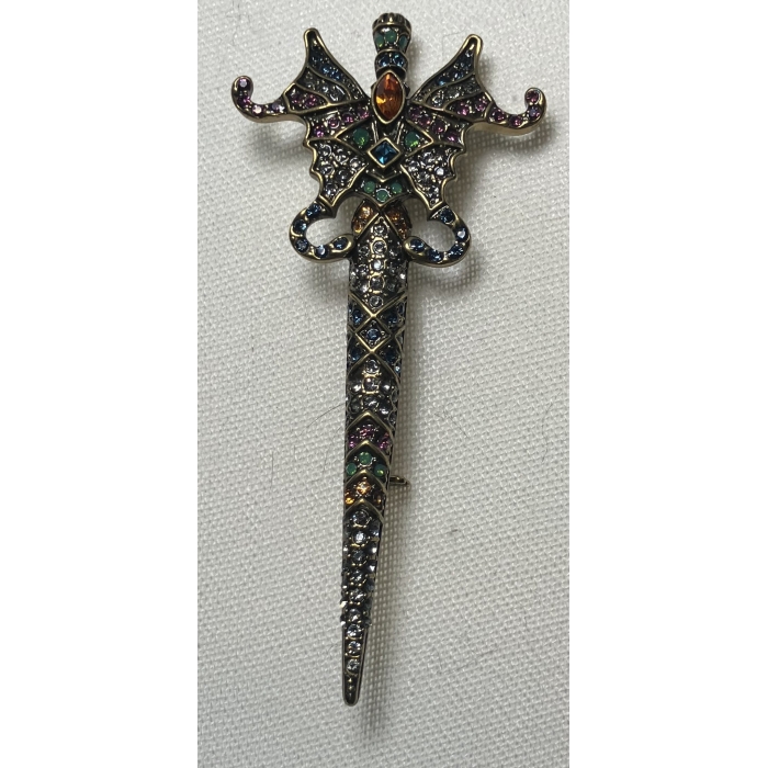 Heidi Daus Multi-Colored Crystal Dagger Pin - Image 4