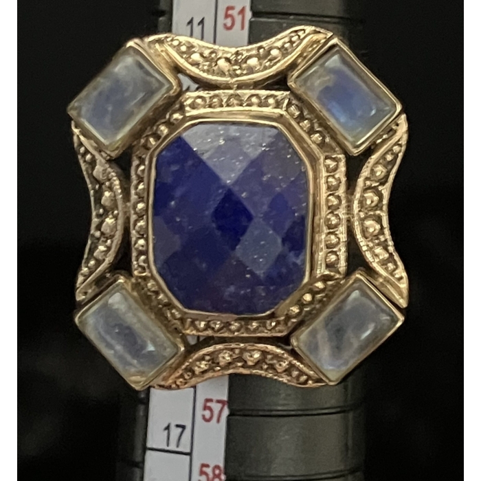 Nicky Butler-India Lapis Lazuli & Moonstones Ring - Image 5