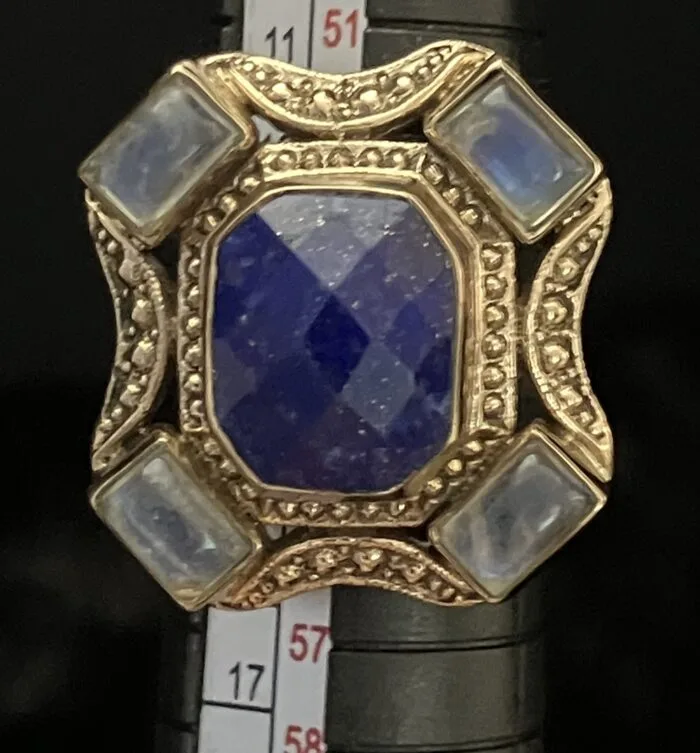 Nicky Butler-India Lapis Lazuli & Moonstones Ring - Image 5