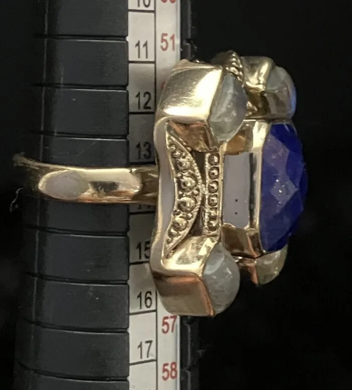 Nicky Butler-India Lapis Lazuli & Moonstones Ring - Image 4