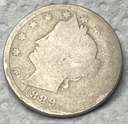 1889 Liberty Head nickel coin with stars