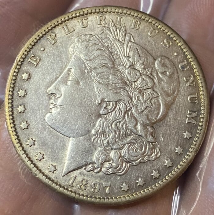 1897 Morgan silver dollar coin