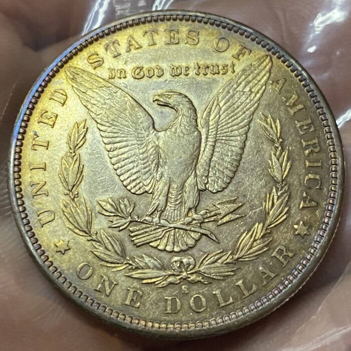 1890s US silver dollar coin, eagle design