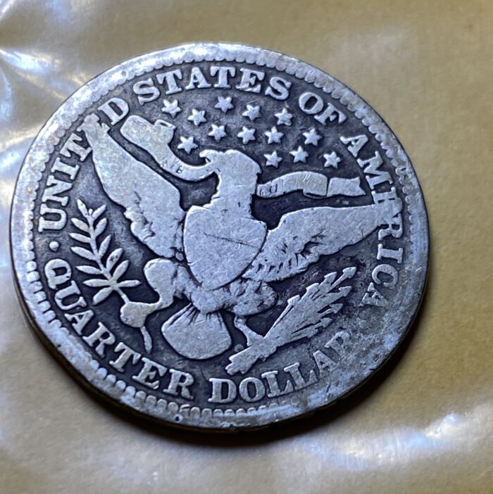 Vintage US quarter with eagle design