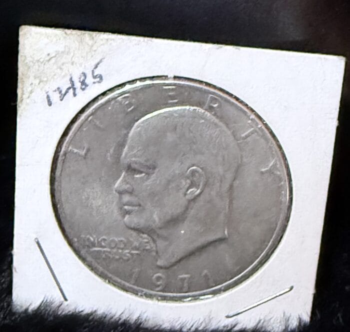 1971 Eisenhower silver dollar coin in holder