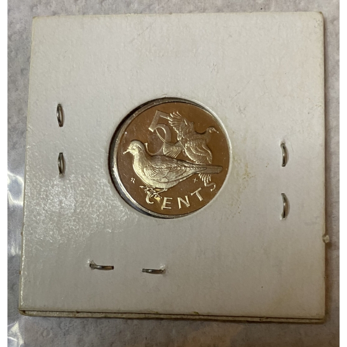 Five cents bird coin in holder