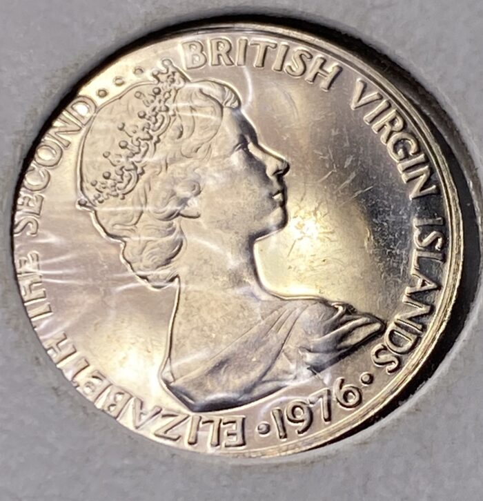 1976 British Virgin Islands coin, Queen's profile