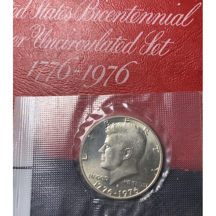 1976 bicentennial coin in protective packaging