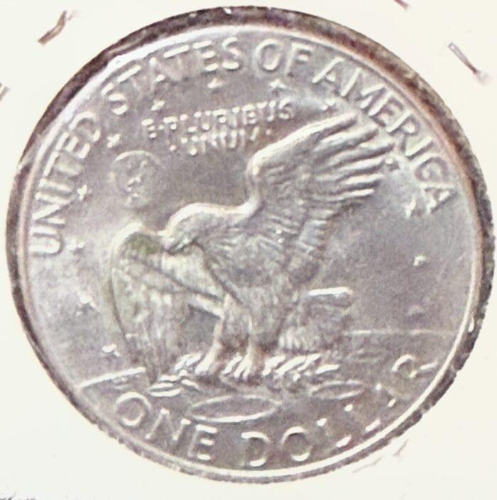 US silver dollar coin with eagle design