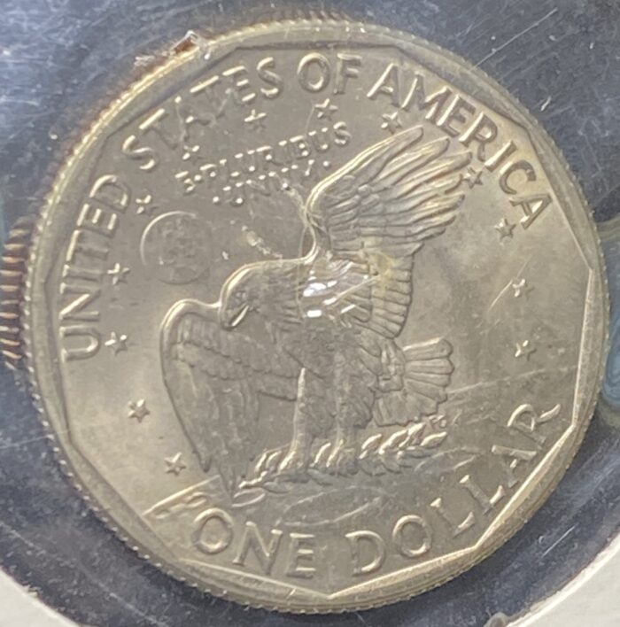 American one dollar coin with eagle design