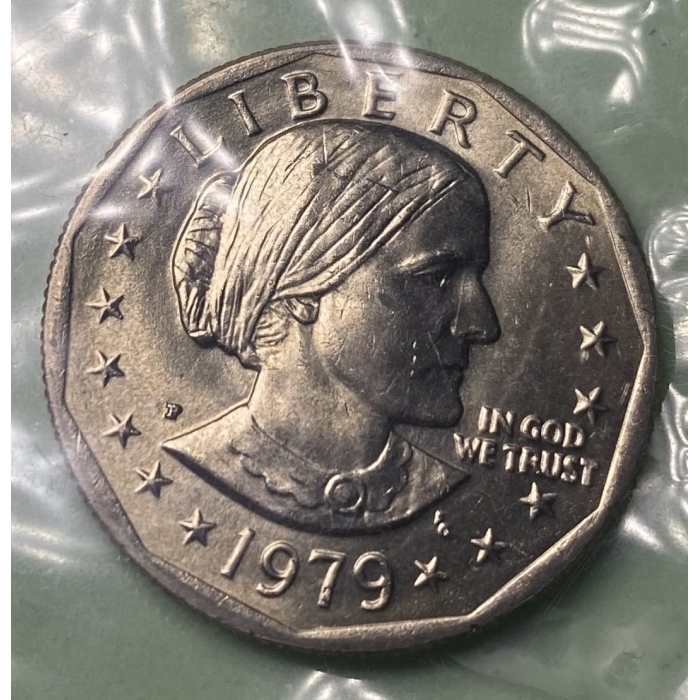 1979 Susan B. Anthony dollar coin.