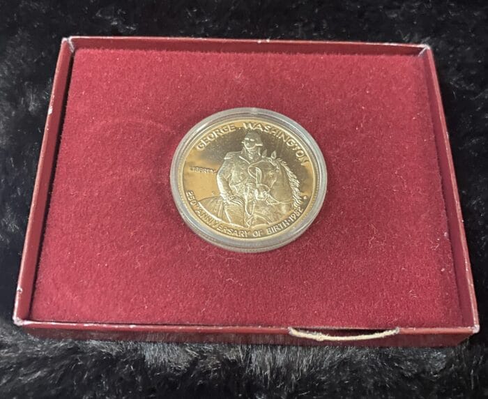 George Washington commemorative coin in red box